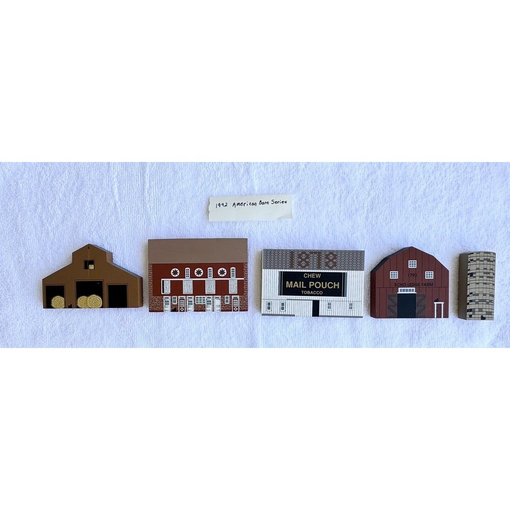 Retired 1992 Cat's Meow American Barn Series Set 5 Piece Signed